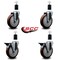 Service Caster 5'' Maroon Poly Wheel Swivel 1-1/2'' Expanding Stem Caster Set 2 Brakes, 4PK SCC-EX20S514-PPUB-MRN-2-PLB-2-112 - alternate 5